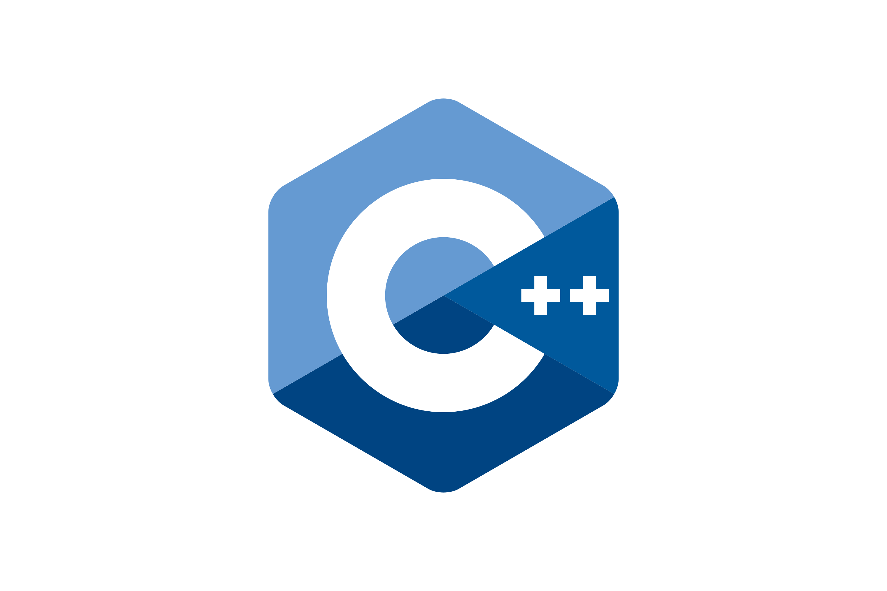 das Logo der C++Sprache mit weißem und blauem Thema