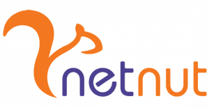 eine Ansicht des NetNut-Logos mit der Zeichnung eines orangefarbenen Eichhörnchens